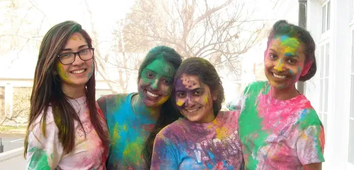 Students at the EKTA Holi celebration